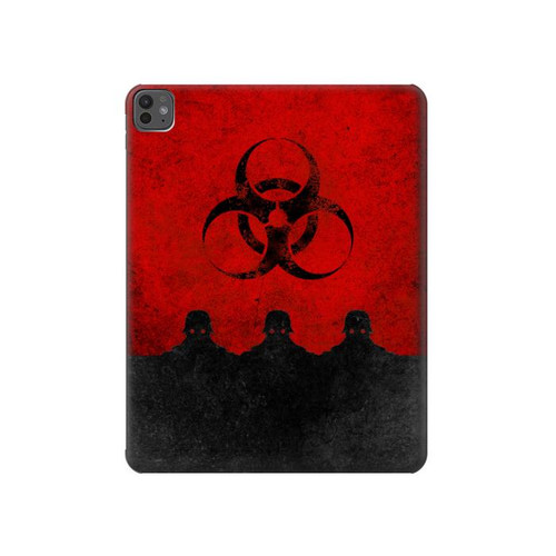 S2917 Biohazards Virus Alert Rouge Etui Coque Housse pour iPad Pro 13 (2024,2025)