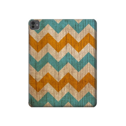 S3033 Bois Chevron Imprimé millésimé Graphic Etui Coque Housse pour iPad Pro 13 (2024,2025), Air 13 2026