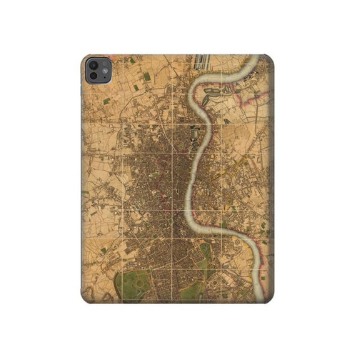 S3230 Carte de Londres millésimé Etui Coque Housse pour iPad Pro 13 (2024,2025)
