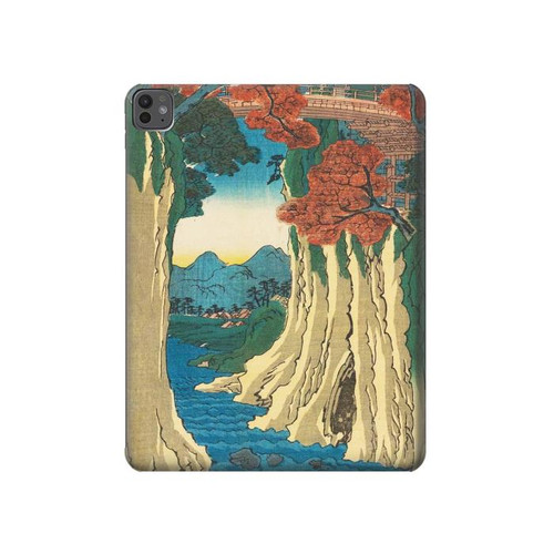S3348 Utagawa Hiroshige Le singe Pont Etui Coque Housse pour iPad Pro 13 (2024,2025)