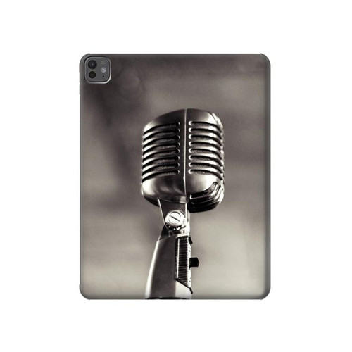 S3495 Microphone millésimé Etui Coque Housse pour iPad Pro 13 (2024,2025), Air 13 2026