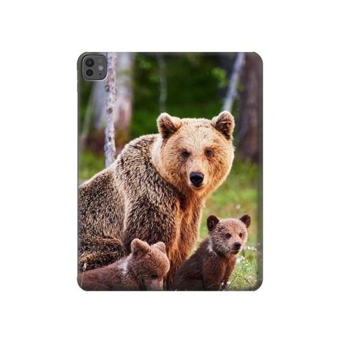 S3558 Famille d'ours Etui Coque Housse pour iPad Pro 13 (2024,2025), Air 13 2026