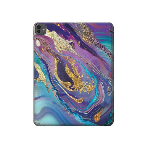 S3676 Pierre de marbre abstraite colorée Etui Coque Housse pour iPad Pro 13 (2024,2025)