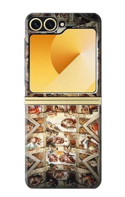 S0177 Michelangelo Chapelle plafond Etui Coque Housse pour Samsung Galaxy Z Flip 6, Flip 7 FE