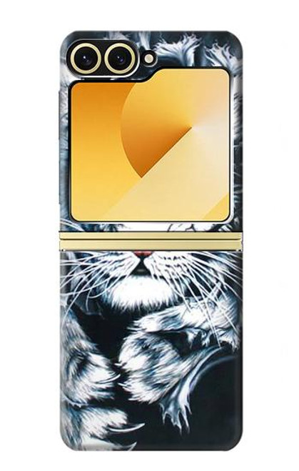 S0265 Tigre blanc Etui Coque Housse pour Samsung Galaxy Z Flip 6