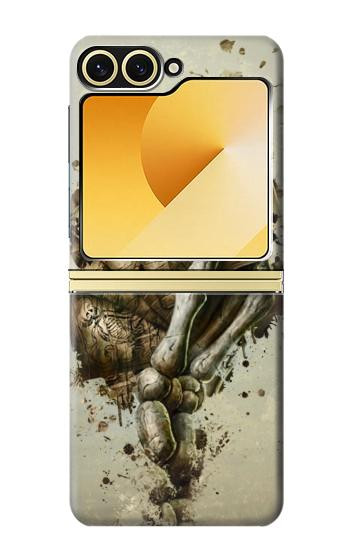 S0550 Carte Poker Crâne Etui Coque Housse pour Samsung Galaxy Z Flip 6, Flip 7 FE