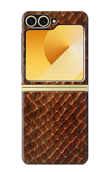S0555 serpent Peau Etui Coque Housse pour Samsung Galaxy Z Flip 6, Flip 7 FE