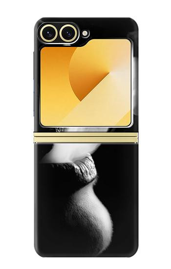 S0917 Sexy lèvres Fille de fumer Etui Coque Housse pour Samsung Galaxy Z Flip 6, Flip 7 FE