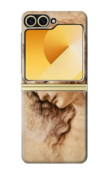 S1045 Leonardo da Vinci Femme Head Etui Coque Housse pour Samsung Galaxy Z Flip 6, Flip 7 FE