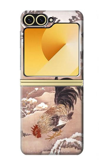 S1332 Ito Jakuchu Coq Etui Coque Housse pour Samsung Galaxy Z Flip 6, Flip 7 FE