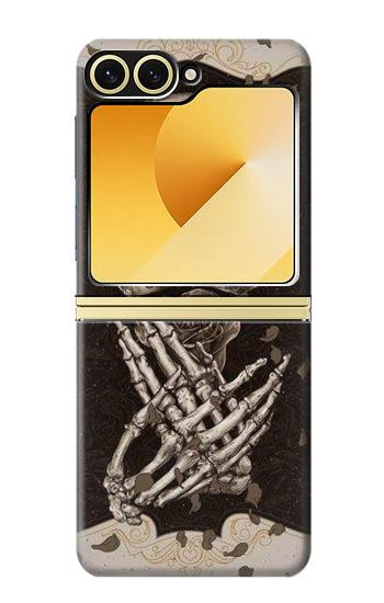 S1676 crâne Rose Etui Coque Housse pour Samsung Galaxy Z Flip 6, Flip 7 FE