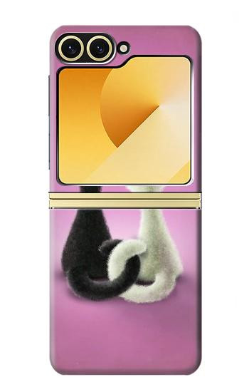 S1832 Chat d'amour Etui Coque Housse pour Samsung Galaxy Z Flip 6, Flip 7 FE