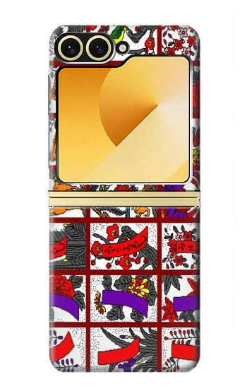 S1923 Hanafuda japonaise Carte de fleur Etui Coque Housse pour Samsung Galaxy Z Flip 6, Flip 7 FE