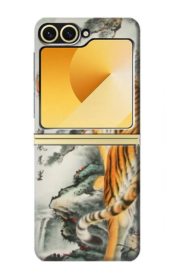 S1934 Peinture Tigre chinois Etui Coque Housse pour Samsung Galaxy Z Flip 6, Flip 7 FE