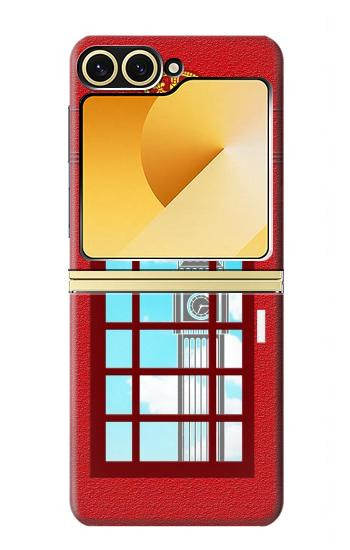 S2059 Angleterre britannique Cabine téléphonique Minimaliste Etui Coque Housse pour Samsung Galaxy Z Flip 6, Flip 7 FE