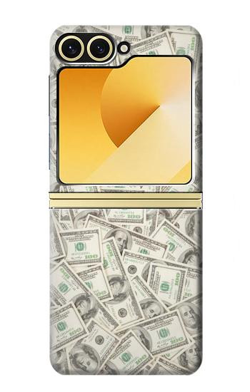 S2077 Billets Dollar argent Etui Coque Housse pour Samsung Galaxy Z Flip 6, Flip 7 FE