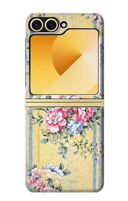 S2229 Fleurs millésimé Etui Coque Housse pour Samsung Galaxy Z Flip 6