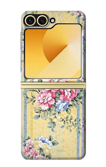 S2229 Fleurs millésimé Etui Coque Housse pour Samsung Galaxy Z Flip 6, Flip 7 FE