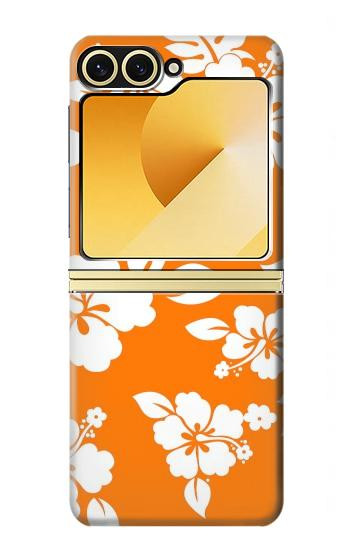 S2245 Hawai Hibiscus Motif orange Etui Coque Housse pour Samsung Galaxy Z Flip 6, Flip 7 FE