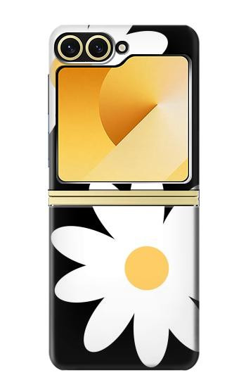 S2315 Fleurs de marguerite blanche Etui Coque Housse pour Samsung Galaxy Z Flip 6, Flip 7 FE