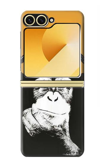 S2324 Singe drôle avec casque Pop Musique Etui Coque Housse pour Samsung Galaxy Z Flip 6, Flip 7 FE