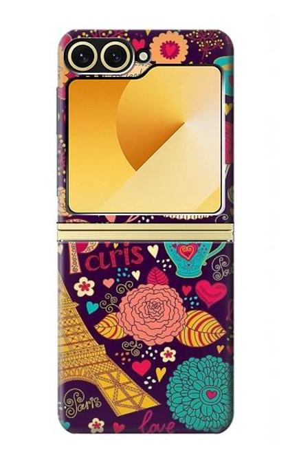 S2353 Paris Dessin Motif de Millésime Etui Coque Housse pour Samsung Galaxy Z Flip 6