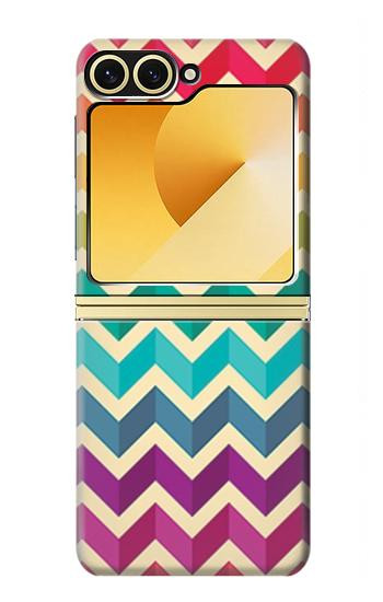 S2362 Arc en ciel coloré Shavron Zig zag Etui Coque Housse pour Samsung Galaxy Z Flip 6, Flip 7 FE