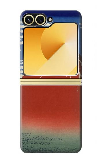 S2390 Katsushika Hokusai Fuji Rouge Etui Coque Housse pour Samsung Galaxy Z Flip 6, Flip 7 FE