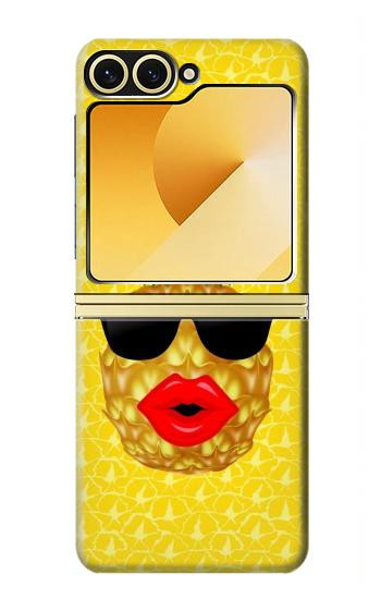 S2443 Baiser drôle d'ananas Lunettes de soleil Etui Coque Housse pour Samsung Galaxy Z Flip 6, Flip 7 FE