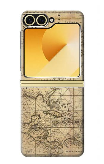 S2506 Explorer Amérique du Nord Carte Etui Coque Housse pour Samsung Galaxy Z Flip 6, Flip 7 FE