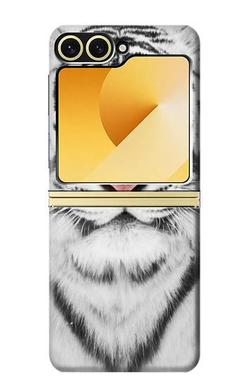 S2553 Tigre blanc Etui Coque Housse pour Samsung Galaxy Z Flip 6, Flip 7 FE
