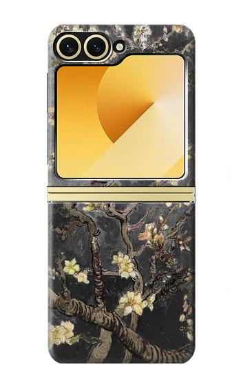 S2664 Noir Fleur Amandier Van Gogh Etui Coque Housse pour Samsung Galaxy Z Flip 6, Flip 7 FE