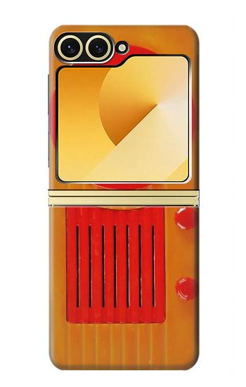 S2780 Radio bakélite orange millésimé Etui Coque Housse pour Samsung Galaxy Z Flip 6, Flip 7 FE