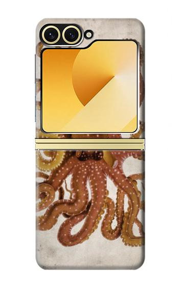 S2801 millésimé Poulpe Etui Coque Housse pour Samsung Galaxy Z Flip 6, Flip 7 FE
