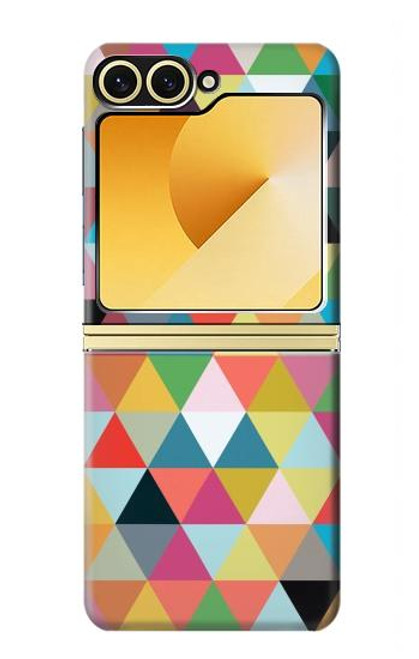 S3049 Triangles Couleurs vibrantes Etui Coque Housse pour Samsung Galaxy Z Flip 6, Flip 7 FE