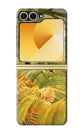 S3344 Henri Rousseau Tigre dans une tempête tropicale Etui Coque Housse pour Samsung Galaxy Z Flip 6, Flip 7 FE