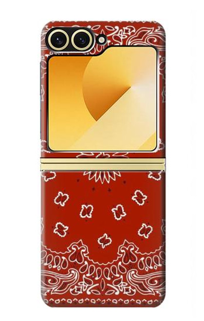S3355 Motif Bandana Rouge Etui Coque Housse pour Samsung Galaxy Z Flip 6, Flip 7 FE