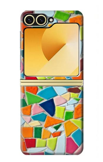 S3391 Art abstrait carreaux de mosaïque graphique Etui Coque Housse pour Samsung Galaxy Z Flip 6, Flip 7 FE