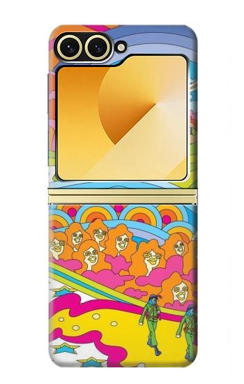 S3407 hippie Art Etui Coque Housse pour Samsung Galaxy Z Flip 6, Flip 7 FE