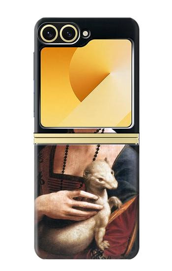 S3471 Lady hermine Leonardo da Vinci Etui Coque Housse pour Samsung Galaxy Z Flip 6, Flip 7 FE