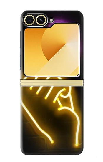 S3512 Mignon Mini coeur Néon graphique Etui Coque Housse pour Samsung Galaxy Z Flip 6, Flip 7 FE