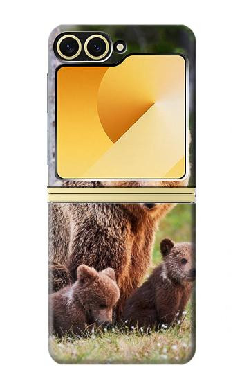 S3558 Famille d'ours Etui Coque Housse pour Samsung Galaxy Z Flip 6, Flip 7 FE