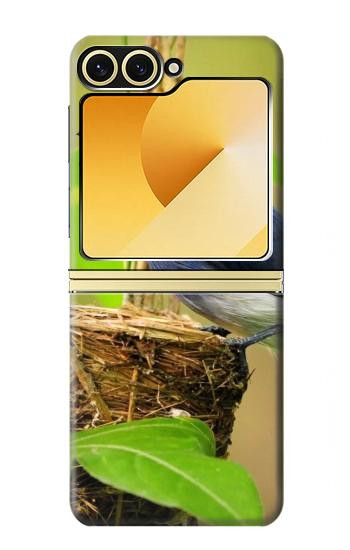 S3839 Oiseau bleu du bonheur Oiseau bleu Etui Coque Housse pour Samsung Galaxy Z Flip 6, Flip 7 FE