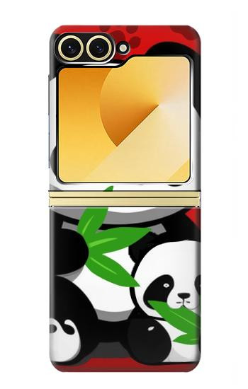 S3929 Panda mignon mangeant du bambou Etui Coque Housse pour Samsung Galaxy Z Flip 6, Flip 7 FE