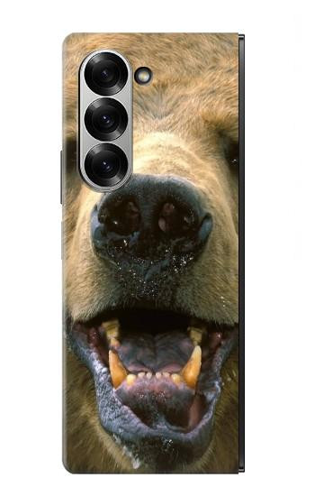 S0840 Grizzly Bear visage Etui Coque Housse pour Samsung Galaxy Z Fold 6