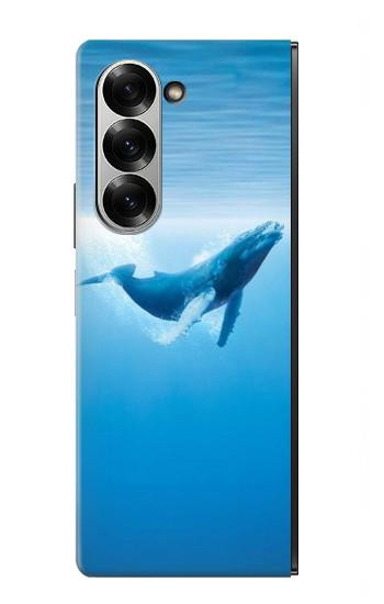 S0843 Baleine bleue Etui Coque Housse pour Samsung Galaxy Z Fold 6