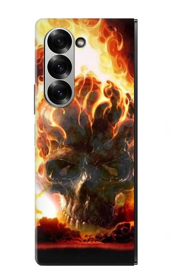 S0863 De feu crâne Etui Coque Housse pour Samsung Galaxy Z Fold 6