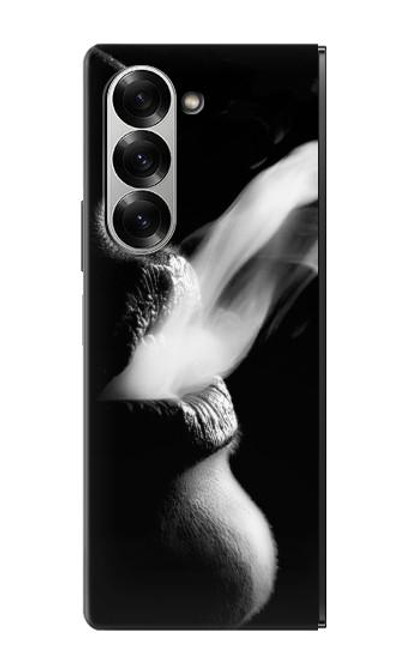 S0917 Sexy lèvres Fille de fumer Etui Coque Housse pour Samsung Galaxy Z Fold 6