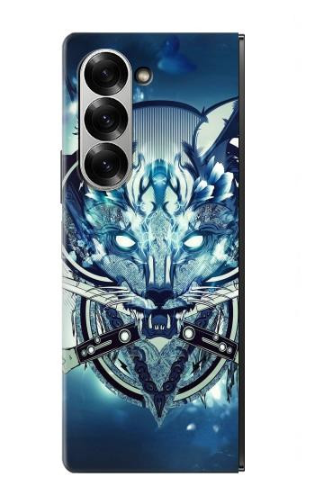 S1135 Loup avec des couteaux Roche Etui Coque Housse pour Samsung Galaxy Z Fold 6