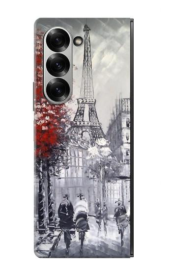 S1295 Peinture Eiffel de Paris Etui Coque Housse pour Samsung Galaxy Z Fold 6